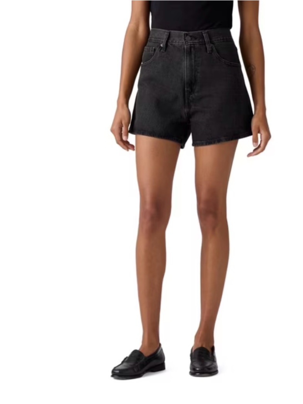 NWOT Levi’s Black High-Waist Denim Mom Shorts